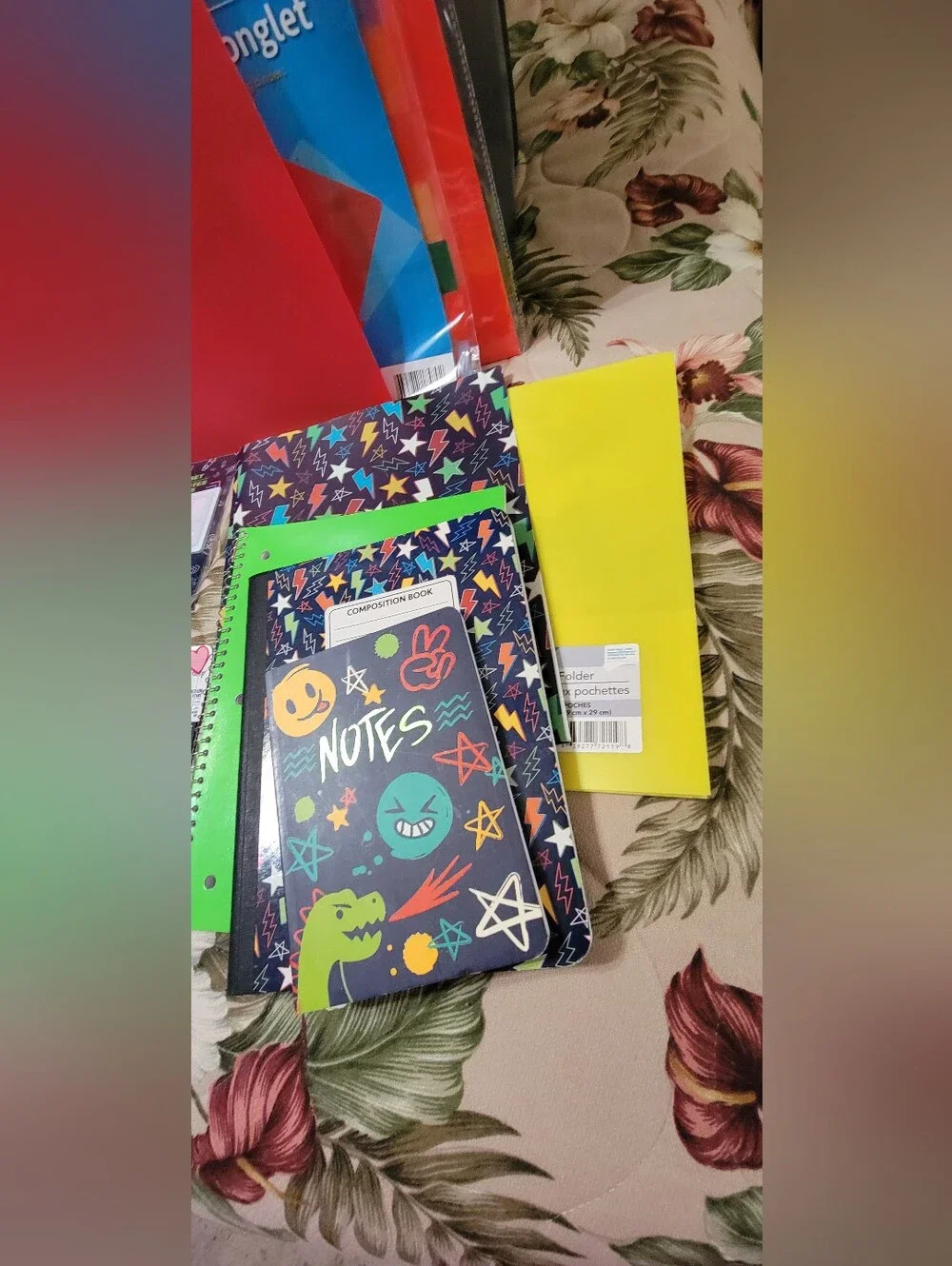 821-Art Class Black Smiley Gamer Themed Backpack & School Supplies